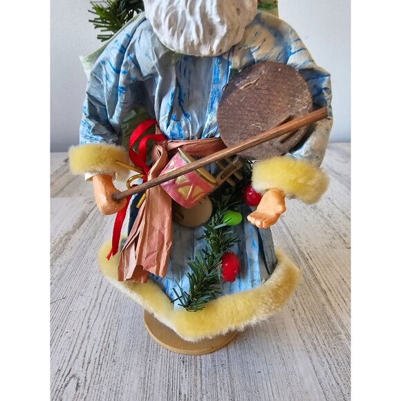 Vintage paper mache Santa band AS IS figurine statue Xmas decor - Picture 2 of 12